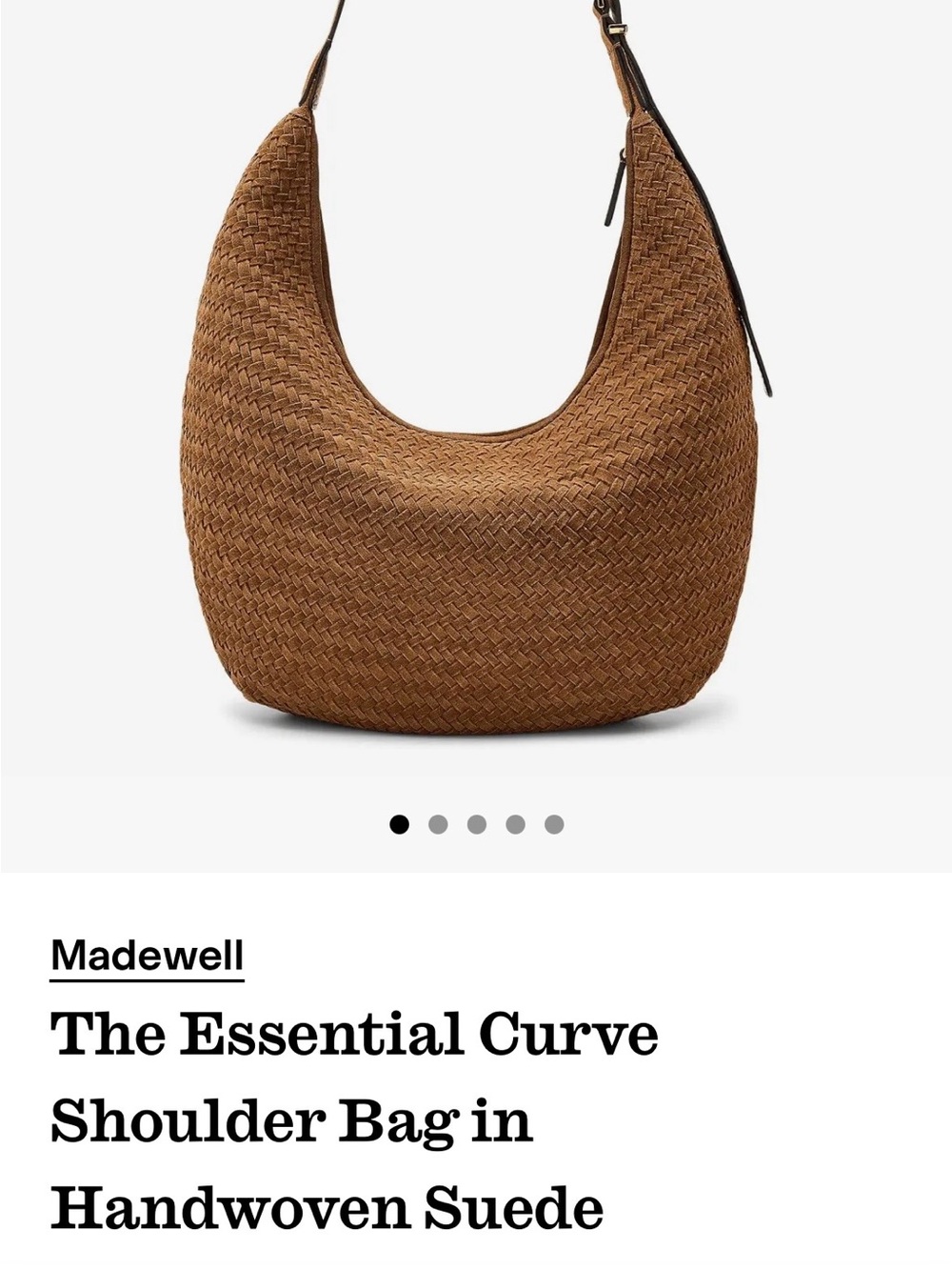 Madewell Woven Curve Shoulder/ Cross Body Bag in Dried Acorn